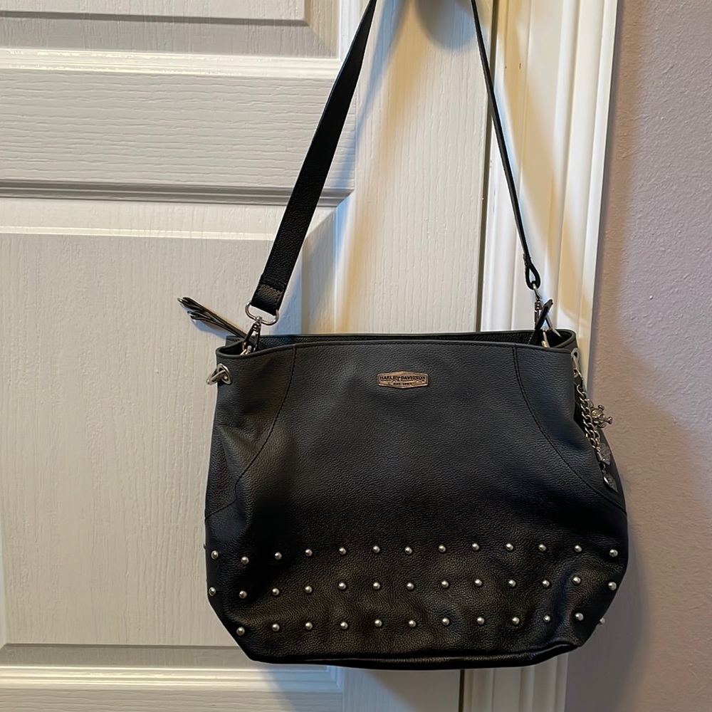 Harley-Davidson Black Studded Shoulder Bag